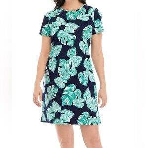 Kim Rogers Tshirt Dress Leaves Short Sleeve Like New Sz XL